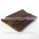 Customize Genuine Leather RFID Blocking Card Holder Cash Pocket Portable Wallet Retro Style thumbnail-4