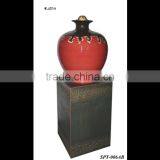 Red Glaze Ceramic Wishful Bottles of Gold at the End Water Fountain thumbnail-1