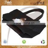 12 oz Canvas Tote Bag With Polyester Lining & With PU Padded Handle & Bottom thumbnail-5