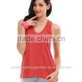 Custom Plain Vermilion Casual Tank Top for Women thumbnail-1
