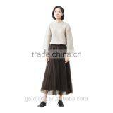 2016 Customized Manufacture Fashionable Wholesale Women's Plain Color Chiffon Double Layer Ladies Skirt thumbnail-2