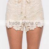 Best Selling Ladies Elegant White Crochet Polyester Shorts thumbnail-5