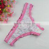 Stock Sale Promotion Cotton White With Flower Print Underwear Thong Panties Spande Gas Thong Cotton Women A Female T Pants Ladie thumbnail-3