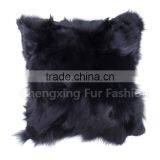 CX-D-101B Home Decoration Pillow Patchwork Real Fox Fur Cushion Cover thumbnail-1