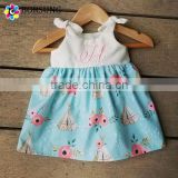 Summer 2 year old girl dress cotton frock design for baby girl sleeveless smocked clothing