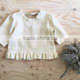 Latest Design Summer Tops Linen Pattern Medium Sleeve Baby Girl Fancy Shirts thumbnail-1
