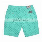 Twill Washed Out Classic Loose Green Chino Shorts For Men thumbnail-2