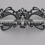 Glossy Metal Black Mask Diamante Rhinestones Italy Costume Masquerade Halloween thumbnail-5