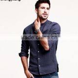 Long Sleeve Plain Shirt 100 Linen Shirts Made in Guangzhou thumbnail-3