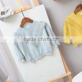 Sweet Style Solid Color Lace Stitching Wholesale Baby Girl Sweatshirt thumbnail-3