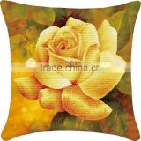 Wholesale Chinese Multicolor Flower Pattern Square Throw Pillow Cotton Hand Made Cross Stitch