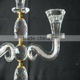 Wedding Decorative Candelabra,Crystal With Golden Metal Candle Holder thumbnail-3