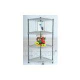 5 Tiers Modern Chrome Pentagon Corner Storage Rack thumbnail-3