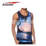 2017 Custom Sublimated Training Cotton Mens Slimming Singlet thumbnail-4