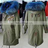 High-end Italy Style Super Big Fur Hood Military Long Fur Parka Jacket thumbnail-4