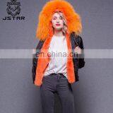 2017 New Down For The Winter Mens Pilot Orange Fur Bomber Jacket thumbnail-1