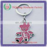 Funny Teddy Metal Bear Keychain With Glitter
