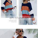 Women Autumn Fashion Thin V-neck Striped Pullover Sweater thumbnail-6