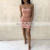 2020 New Arrivals Women Fashion Pleated Casual Dresses Ladies Bodycon Slip Dresses Women Summer Dresses thumbnail-5