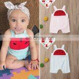 2019 Baby Summer Clothing Newborn Infant Baby Girl Boy Watermelon Stripe Romper Sleeveless Overalls Outfits Playsuits 0-24M thumbnail-2