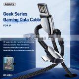 Remax Qiker Series RC-061i 1.2M High-hardness Metal Shell Special Games Multi-function Data Nylon Phone Right Angle Usb Cable thumbnail-3