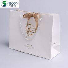 Luxury Ribbon Handle Boutique Shopping Packaging Euro Tote White Cardboard Paper Gift Bags thumbnail-3