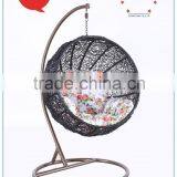 outdoor hanging egg shaped rattan swing ottoman chair