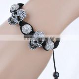 new year gift White Crystal Pave Balls & Black Skull Beads Bracelet White Crystal Pave Balls & Black Skull Beads Bracelet