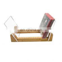 Bamboo 50 LP Vinyl Record Storage Holder Album Record Racks Display With Rod