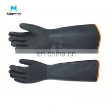 Black Industrial Heavy Duty Chemical Resistant Thick Safety Waterproof Rubber Latex Glove Working Industrial Latex Hand Glove thumbnail-3