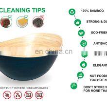 Large Spun Bamboo Salad Bowl, Handmade Lacquer Serving Bowls Customized Color Cheapest Wholesale Hot Product thumbnail-3