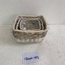 Willow Flower Basket For garden Garden Pots Willow Basket Planter thumbnail-1