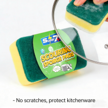 Dual-Sided Scouring Sponge Pads Kitchen Dish Washing Cleaning Sponges for Pots Pans thumbnail-1