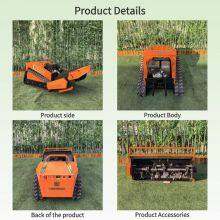 Industrial Gasoline Electric Hybrid Self Propelled Lawn Mower Rubber Tracks Heavy Duty 800MM Cutting Width Robot Mulcher Vigorun thumbnail-3