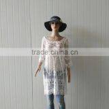 2016 Summer Lace Tops Hot Cotton Lace Fabric Long Sleeve Lace Dress thumbnail-5