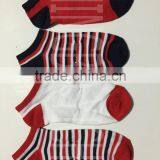 Black Red & White Lines Women Socks