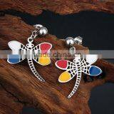 Stainless Steel Dragonfly Young Girl Earring Jewelry Set thumbnail-5