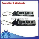 Promotion Custom Design Rubber Keychain With Metal Small Beads Ring