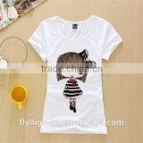 Factory Cheap Plain White T-shirts Girls t Shirts thumbnail-2