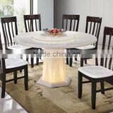 Marble Dining Table Wooden Chair Glowing Table Stand thumbnail-2