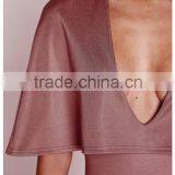 Fashion Sexy Women Cape Dress In One Piece Rose Pink thumbnail-4