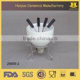 Ceramic Chocolate Fondue Set, White Fondue thumbnail-1