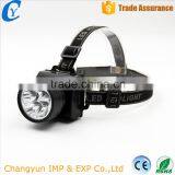 Yiwu 5LED Plastic Headlamp of Dry Battery Cheap Black LED Flashlight