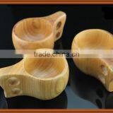 High-end Handmade Rubber Wooden Coffee Cup With Double Holes ,Wood Tea Mug With Handgrip thumbnail-1
