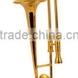 1/6 size gold plated music instrument shaped model trombone