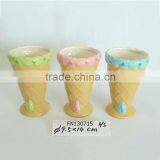 CERAMIC 3ASST ICE CREAM CONE CUP