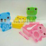 Plastic Cartoon Lunch Box With Spoon/frog Shape/bear Shape/pig Shape/kid's Lunch Box/student Lunch Box/Animal Style Lunch Box