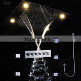 bath showerhead led lighting stainless steel waterfall shower multi function recessed ceiling shower set with body jets