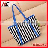 Designer Handbags High Quality Lady Handbag 2014 PU Fashionable Reusable Stripe Shopping Bags
