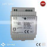 30w 24V DC din rail power supply CE(EMC LVD)RoHS approval, 30w din rail transformer from shenzhen factory